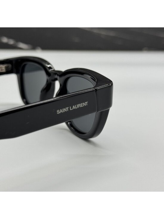 NWT Saint Laurent SL675 001 Black Round Unisex Sunglasses main image 5